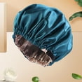 thumbnail image 4 of ZQUUVOU Silk Sleeping Bonnets for Women Double Layer Enlarged Thick Sleeping Hat Adjustable Home Beauty Hair Care Hat Khaki, 4 of 5