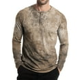 thumbnail image 5 of Inglocry Men's Henley T-Shirt, Long Sleeve Cotton Henley Tees for Men, 3-Button Fall Casual Shirts Brown M, 5 of 5