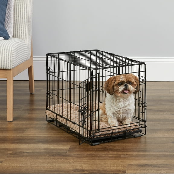 MidWest Homes for Pets 22-Inch iCrate Folding Dog Crate with Divider Panel, Leak-Proof Tray & Secure Latches – Metal Wire Kennel for XS Breeds – Portable, Durable & Easy to Assemble