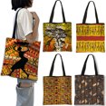 thumbnail image 2 of Bolso de mano estilo africano para mujer, bolso con asa superior con estampado tradicional afro para mujer, bolso de compras para niña, bolso de hombro, 2 of 5