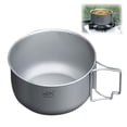 thumbnail image 1 of Ultralight Titanium Camping Pot with Folding Handle & Lid, Multifunctional Non-Stick Outdoor Cookware for Backpacking, Hiking & Open Fire Cooking, 1 of 8