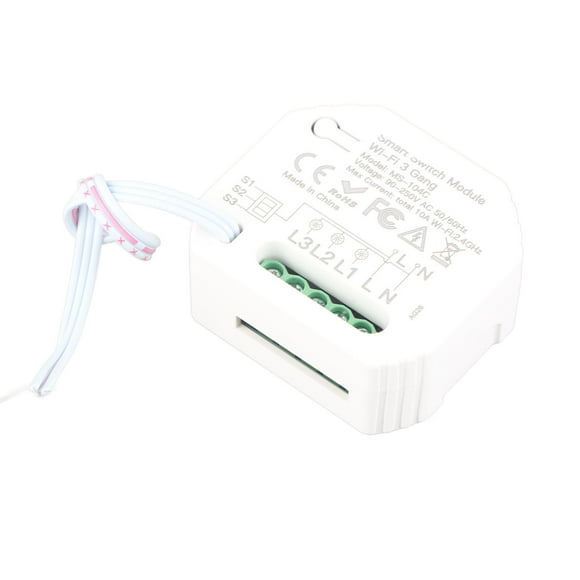 Módulo De Interruptor De Luz Inteligente, WiFi, Control De Interruptor De Luz Para El Hogar, Soporte Inalámbrico De 3 Entradas, Altavoz Inteligente Para Tuya