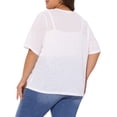 thumbnail image 4 of DARING DIVA Women's Plus Button Down Sheer Knitted Sweater 1X White, 4 of 6