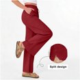 thumbnail image 5 of Diufon Linen Pants Women Summer Drawstring High Waisted Palazzo Pants with Pockets Casual Wide Leg Trousers, 5 of 11