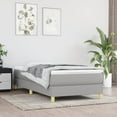 thumbnail image 1 of vidaXL Box Spring Bed with Mattress Light Grey 100x203 cm Twin XL Fabric, 1 of 5
