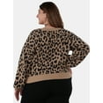thumbnail image 3 of No Boundaries Jersey Knit Sweater, Lightweight, Women's Plus, 3 of 5