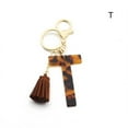 thumbnail image 2 of Porte-clés Lettre Imprimé Léopard Accessoires pour Femmes et Filles Initiale Dorée, 2 of 2