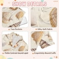 thumbnail image 4 of FORMRS Kids Short Sleeve Top and Pants Pajama Set Unisex Satin 2-Piece Sleepwear, Sizes 11-12Y, Beige Watercolor Seashells, 4 of 8