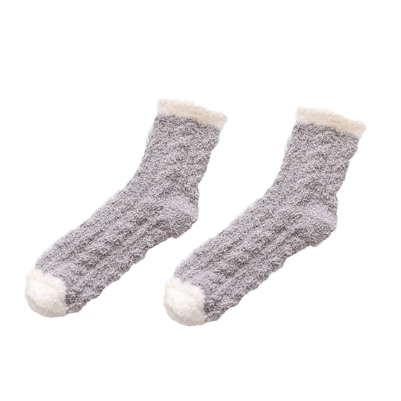 Vinsonshop Womens Fuzzy Socks Plush Socks Cute Socks Fuzzy Slipper Socks Crew Socks for Women Thermal Socks House Socks for Women Indoor Gray