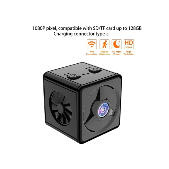 AKKHOO  Indoor Surveillance Camera, 1080P Clear Night Vision, Home Security Camera, Wifi Wireless Small Camera for Home Security Monitoring, Black