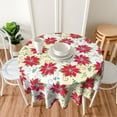 thumbnail image 6 of Christmas Snowflakes Tablecloth, Christmas Trees Table Cloth for Party Decoration, Round 60 Inch, Snowman Themed Tablecloths for Dinner Kitchen Party Picnic, 6 of 6