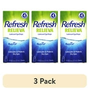 (3 pack) Refresh Relieva Lubricant Eye Drops, Lubricates & Protects Dry Eyes, 0.33 FL OZ