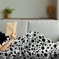 thumbnail image 3 of Black and White Soft Flannel Fleece Throw Blanket, Big and Small Dots Black Color Spots Graphic Simplistic Bubbles Pattern, Cozy Plush for Indoor and Outdoor Use, 60" x 80", Black White, by Ambesonne, 3 of 5
