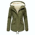 thumbnail image 6 of Jackets for Women Trendy Plus Size Lapel Long Sleeve Vintage Quilted Thicken Hooded Fall Winter Womens Coats,Army Green,3XL, 6 of 8