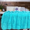 thumbnail image 5 of Junovo Super Soft Throw Blanket for Bed, Fluffy Cozy Plush Light Blanket, Washable Warm Furry Throw Blanket for Couch Sofa Chair Home Decor, 60"x80" ,Teal Blue, 5 of 5