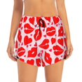 thumbnail image 2 of Goofa Lips Kiss Printed Women 2 in 1 Running Shorts,Quick Dry Athletic Workout Shorts,High Waisted Athletic Shorts with Liner Pockets-Small, 2 of 9