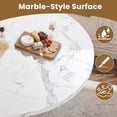 thumbnail image 4 of Round Dining Table for 4-6, PAPROOS 47''Large Kitchen Table, Dining Room Table with Marble-Color Wood Tabletop & Cross Base, Circle Dining Dinner Table for Kitchen Dining Room, White(Only Table), 4 of 8
