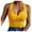Yellow, variant on Tank Tops for Women Solid Color Ribbed Slim Fit Halter Neck Backless Knit Blouse White Basic Fitted Summer Clothes L