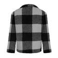 thumbnail image 4 of Fanxing Women's Fall Plaid Coats Brushed Shacket Jackets Flowy Cardigans Outwear Lightweight Cozy Lapel Tops Vacation Dark Gray,L, 4 of 6
