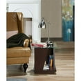 thumbnail image 3 of Furniture of America Miley Modern Glass Top End Table in Walnut, 3 of 3