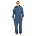 thumbnail image 2 of AOMPMSDX Mens Pajama Sets Long Sleeve Printed Jumpsuit Zipper Hood Pyjamas Nightwear With Pockets Casual Sleepwear Set Cozy Nightwear Set Blue Nightgowns For Men L, 2 of 9