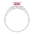 thumbnail image 4 of 2.7ct Asscher Cut Pink Crystal 14k White Gold Engraving Statement Bridal Wedding Designer Ring Size 5.5, 4 of 5