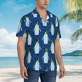 thumbnail image 3 of Disketp Hawaiian Shirts For Men,Beautiful King Penguin Pattern Print Mens Casual Short Sleeve Button Down Shirts Beach Shirt, 3 of 7