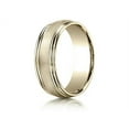 thumbnail image 2 of Benchmark� 7.5mm Comfort-fit Satin-finished Double Round Edge Carved Design Wedding Band Ring, 2 of 9