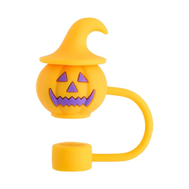 Tapas de pajita para Halloween, pajitas reutilizables de silicona, accesorios divertidos y lindos, regalos perfectos para Halloween