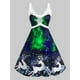 thumbnail image 1 of Vestido de Navidad de Talla Grande con Estampado de Alce de Panel de Encaje Rosegal Vestidos Estampados Tallas Grandes, 1 of 5