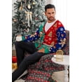 thumbnail image 4 of BounceUp Mens Ugly Christmas Sweater Cardigan V Neck Button Front Long Sleeve Knitwear, 4 of 7