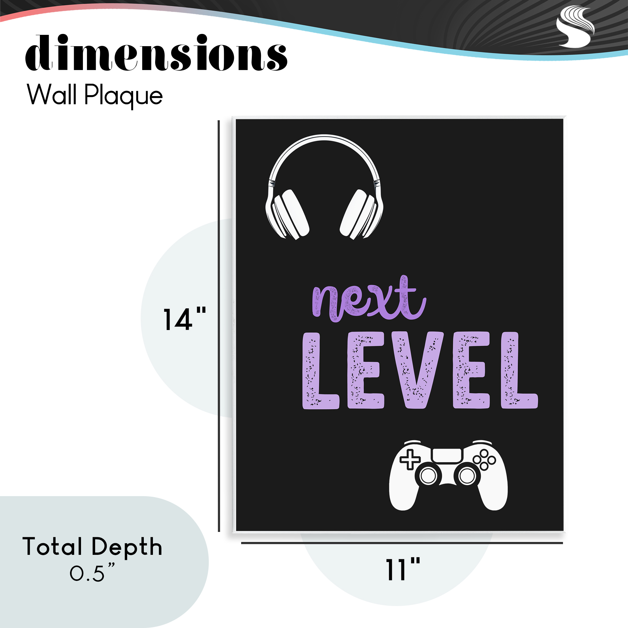 Next Level Headset & Controller Wall Plaque Art, design by Christine Simpson Art