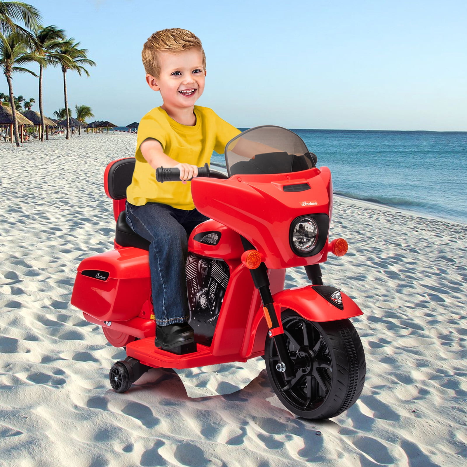 M optimized Ride on Motorcycle for Kids, 6V Electric Dirt Bike, Battery Power Motorcycle with Music and Headlight for Boys Girls 3-8 Years