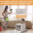 thumbnail image 2 of Foldable Cat Litter Box with Lid, Extra Large Covered Litter Box with Cat Litter Scoop, Drawer Type Enclosed Kitty Litter Box, Anti-Splashing Cat Litter Toilet Easy Cleaning and Scoop, Gray, 2 of 8