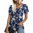 thumbnail image 2 of ANYJOIN Womens Summer Tunics Tops Short Sleeve Casual T-Shirts V Neck Lightweight Cute Blouse, 2 of 4