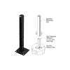 CRL Black AWS Steel Stanchion for 135 Degree Rectangular Center Posts
