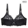 thumbnail image 1 of Sujetador de encaje Mujer Sexy Hacer subir Lencería Copa fina Ropa interior transpirable, Negro, 44CD Vogacara AP001126-10, 1 of 7