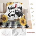 thumbnail image 5 of Black White Vintage Rooster Blanket Soft Cozy Warm Throw Blanket for Couch, Plush Fuzzy Flannel Fleece Blankets for Sofa, Sunflower Farmhouse Striped Bed Blankets Lightweight Gifts for Women, 30"x40", 5 of 9