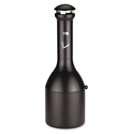 Rubbermaid Commercial Infinity Traditional Smoking Receptacle 4.1 gal 39" High Black 9W33BLA