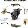 thumbnail image 4 of Ruedas de goma sin marcas, ruedas resistentes con freno, perfectas para carros de equipos, juego de 4, movimiento silencioso para aplicaciones industriales, 4 of 5