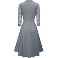 thumbnail image 3 of Elegante vestido de cóctel para fiesta con falda plisada de encaje calado, 3 of 6