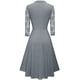 thumbnail image 3 of Elegante vestido de cóctel para fiesta con falda plisada de encaje calado, 3 of 6