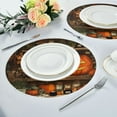 thumbnail image 6 of Round Placemats Set of 6 Heat Resistant Washable Kitchen Table Decorations 15.4in Halloween Grocery, 6 of 7