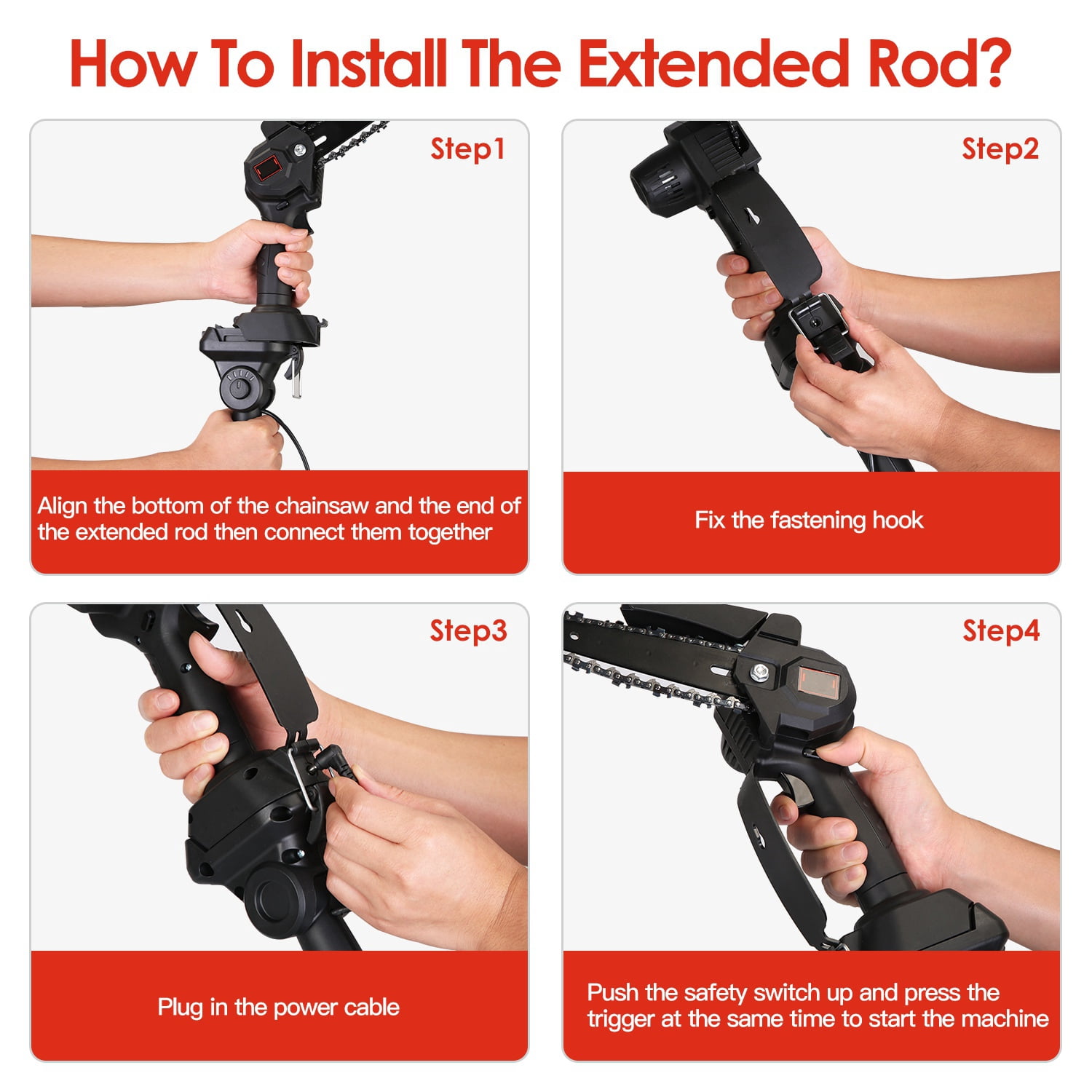 2-in-1 Cordless Pole Saw & Mini Chainsaw iNova 21V Battery Small Pole Chainsaw, Electric Pole Saw for Tree Trimming, 2.0Ah Battery&Charger Included