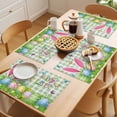 thumbnail image 5 of Easter Placemats Set of 6 Spring Easter Eggs Bunny Butterflies Green Plaid Place Mats Indoor Wipeable Table Mats Washable Cloth Dining Table Placemats for Kitchen Holiday Party Home Decor 13x19 Inch, 5 of 9