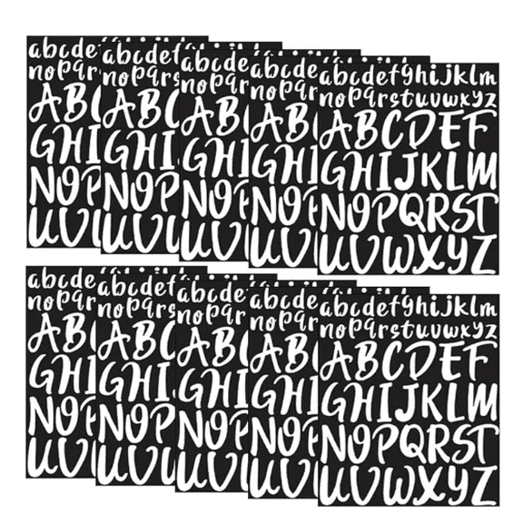 Letter Stickers, 520 Pieces 10 Sheets Vinyl Letters Stickers, 2 inch 1 inchCapital Alphabet Stickers Self Adhesive Letters Sticks for Crafts Outdoor Signs Poster Mailbox Windows and Car(White)