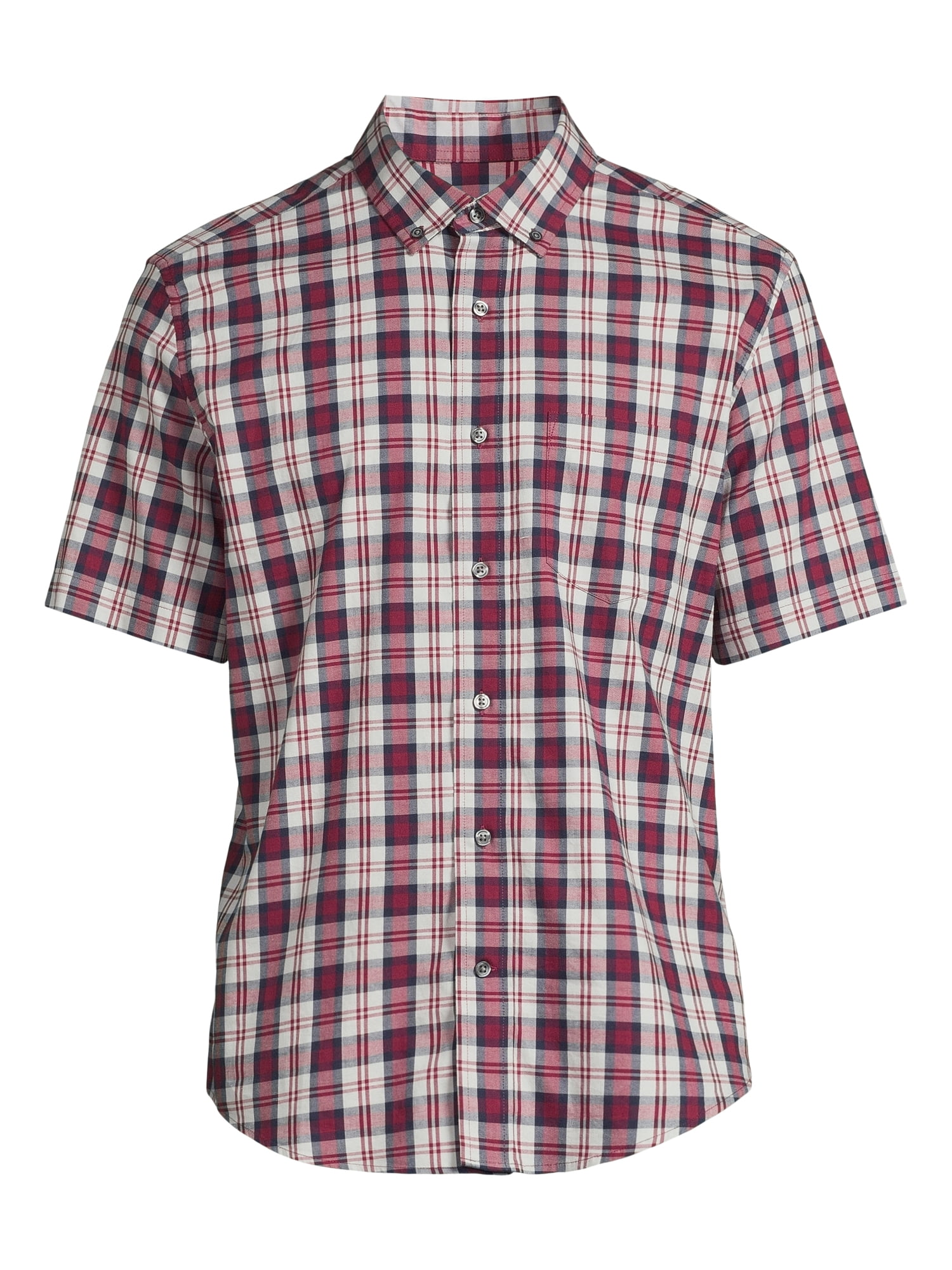 George Men's & Big Men's Short Sleeve Poplin Button-Up Shirt, Sizes S-3XL