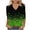 Green, variant on Staron St. Patrick's Day Printed V-Neck 3/4 Sleeve T-Shirt Casual Loose Fit Fashion Top for Women, Green XXL