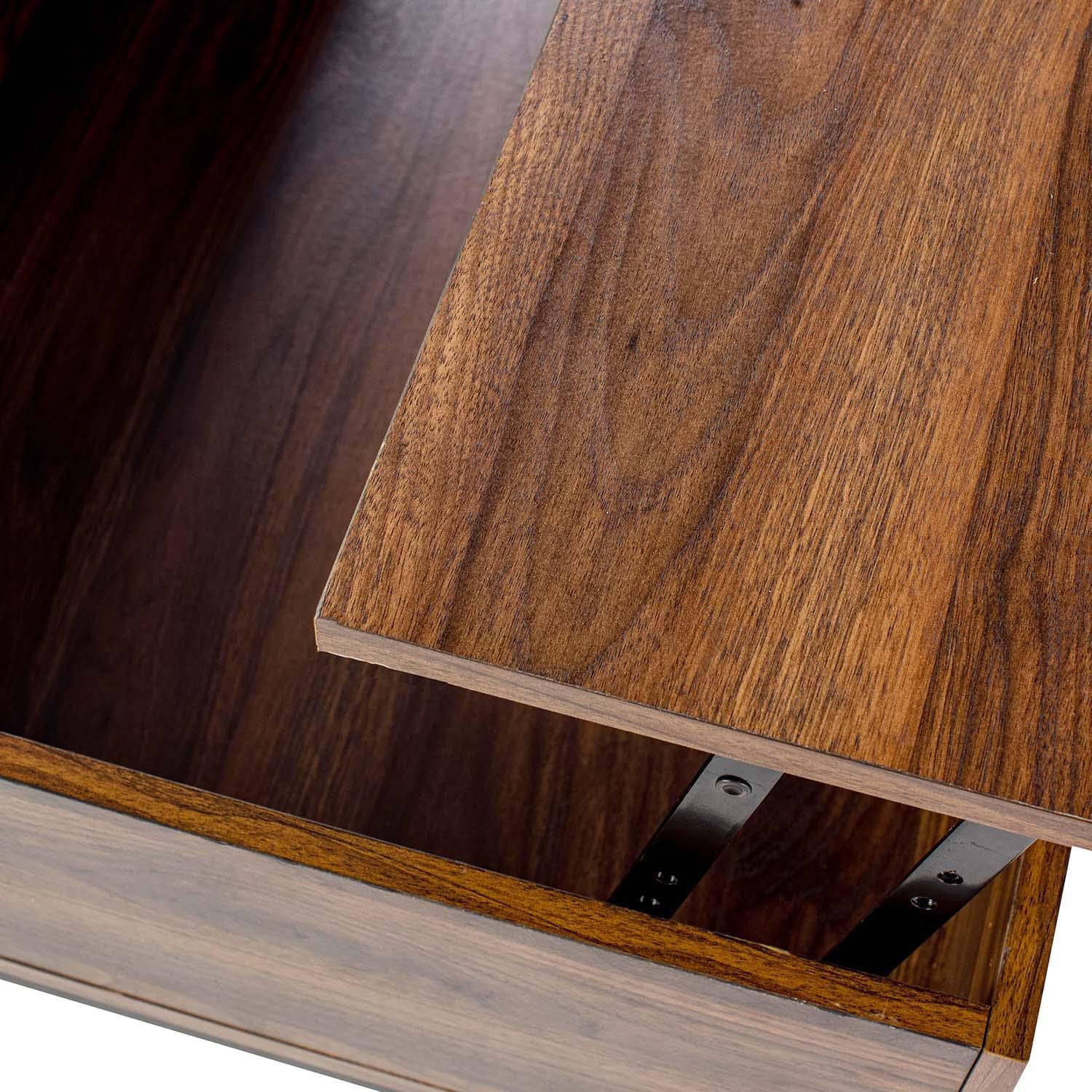 Homylin 39.4" Lift Top Coffee Table, Industrial Center Table with Hidden Storage Compartment for Living Room, Small for Dining Reception Room Home Office, Rustic Brown