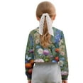 thumbnail image 4 of Xoenoiee Hummingbird Butterfly Flower Print Kids Crop Tops Long Sleeve Sweatshirt Casual Round Neck T-Shirt Trendy Loose Sports Pullover for Girls, 11-12 Years, 4 of 7